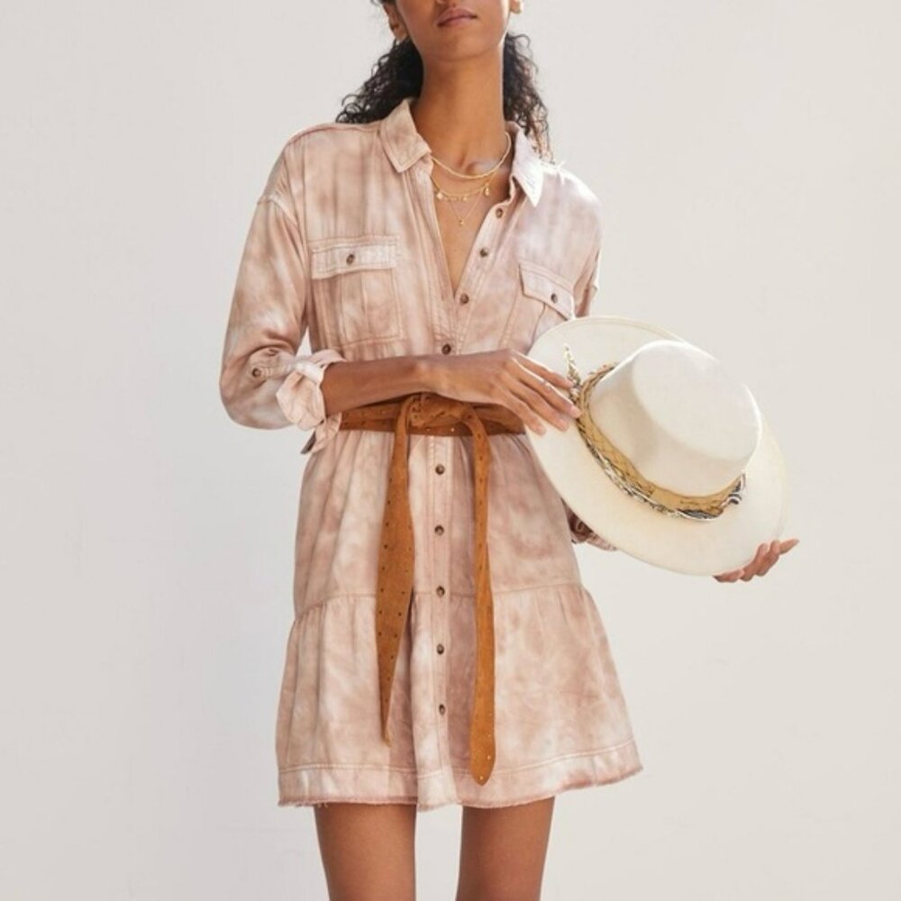 Pilcro Tie-Dye Utility Mini Dress‎ Size Small